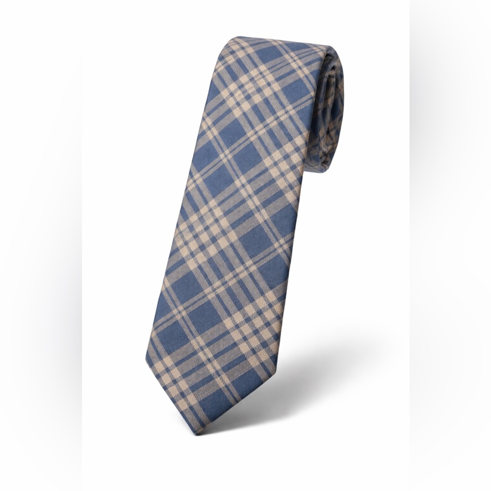 NEW! Original Penguin Cotton, Slim Blue Plaid Tie